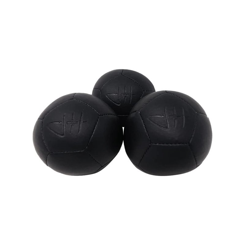 Zeekio - Josh Horton Pro Series Juggling Balls - Professional - for All Levels & Ages- Millet Filled - 12 Panel Synthetic Leather Ball Durable - 128 Grams 67mm Wide - Set of 3 Black - Image 3